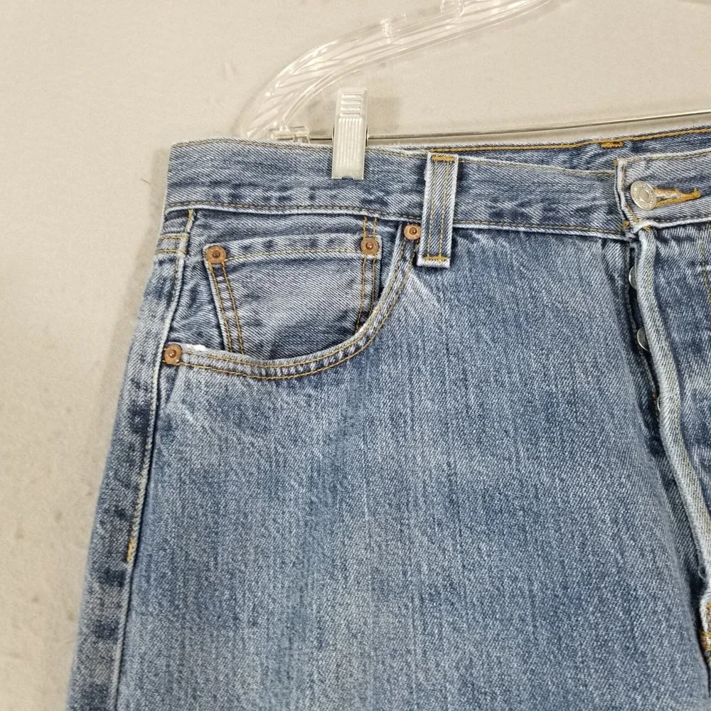 Levi's 501 jeans men's 36x29 original button fly straight blue denim pants retro